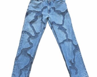 Cracked Denim / Straight leg / Blue