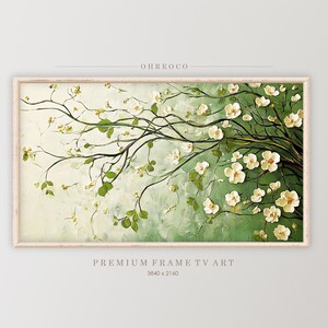 Abstract Frame tv art, Winter Flower TV Art, Floral Art for Frame TV, Digital Download, Samsung Frame TV Art, Abstract, Oil Painting