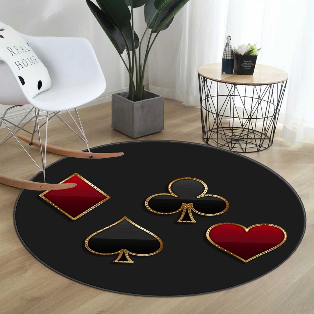 Poker Rug Playing Card Rug Poker Square Ace Rug Playing Etsy