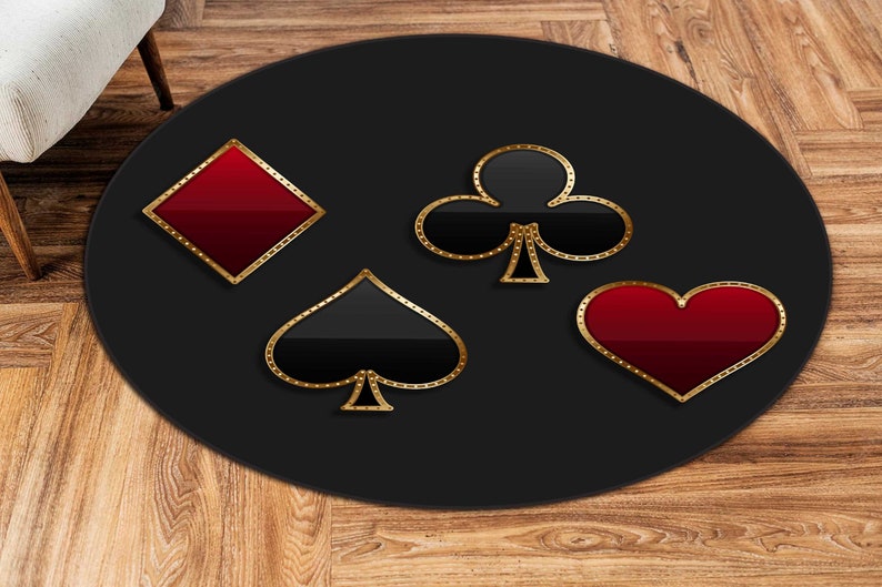 Poker Rug Playing Card Rug Poker Square Ace Rug Playing Etsy