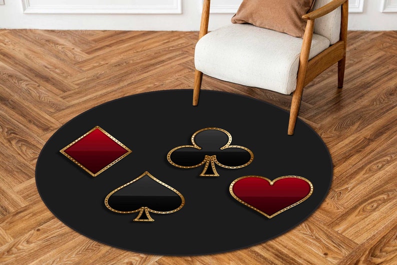 Poker Rug Playing Card Rug Poker Square Ace Rug Playing Etsy