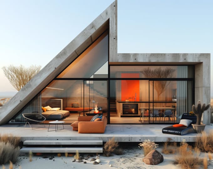 50. Home design inspiration(**No plan**)1 front view image (JPG) and 1 front view animation (MP4) Download for more design inspiration.