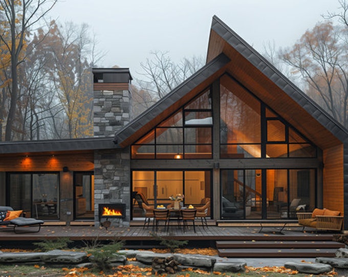 53. Home design inspiration(**No plan**)1 front view image (JPG) and 1 front view animation (MP4) Download for more design inspiration.