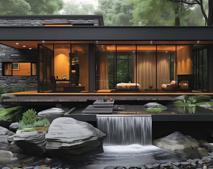 234. Home design inspiration(**No plan**)1 front view image (JPG) and 1 front view animation (MP4) Download for more design inspiration.