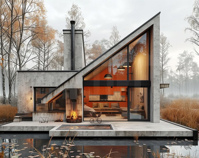 57. Home design inspiration(**No plan**)1 front view image (JPG) and 1 front view animation (MP4) Download for more design inspiration.
