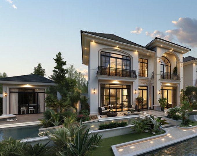 205.Home design inspiration(**No plan**)1 front view image (JPG) and 1 front view animation (MP4) Download for more design inspiration.