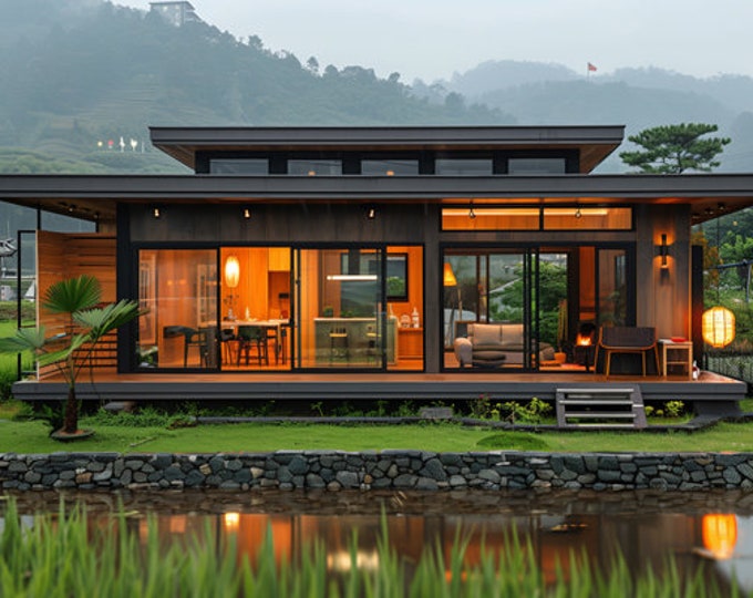 226. Home design inspiration(**No plan**)1 front view image (JPG) and 1 front view animation (MP4) Download for more design inspiration.