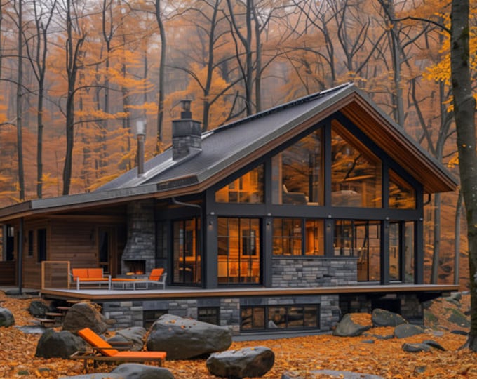 213. Home design inspiration(**No plan**)1 front view image (JPG) and 1 front view animation (MP4) Download for more design inspiration.