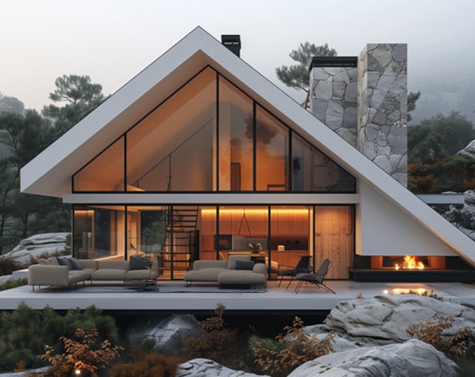24. Home design inspiration(**No plan**)1 front view image (JPG) and 1 front view animation (MP4) Download for more design inspiration.
