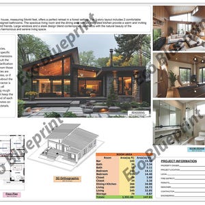 Modern Cabin House Plan, 2 Bed 2 Bath (PDF Plan No.118) - Etsy