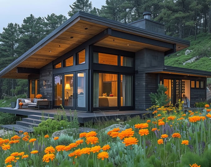 173.Home design inspiration(**No plan**)1 front view image (JPG) and 1 front view animation (MP4) Download for more design inspiration.