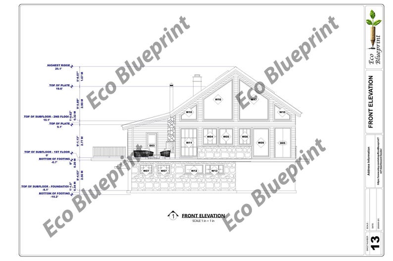 2-story House Plan With Basement & Attic: 2 Bed, 3 Bath (PDF Plan No ...