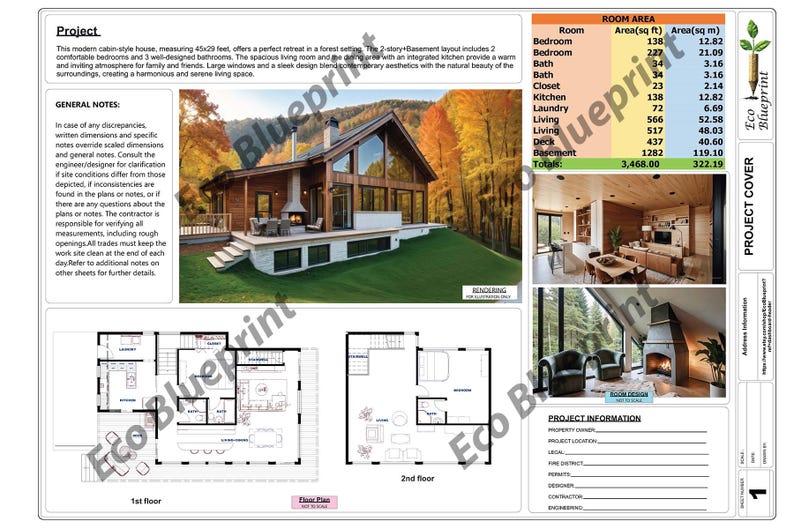 2-story House Plan With Basement & Attic: 2 Bed, 3 Bath (PDF Plan No ...