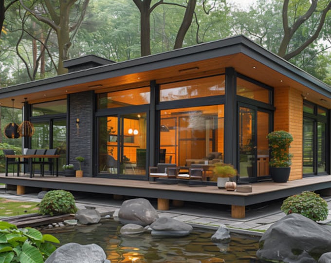 145. Home design inspiration(**No plan**)1 front view image (JPG) and 1 front view animation (MP4) Download for more design inspiration.