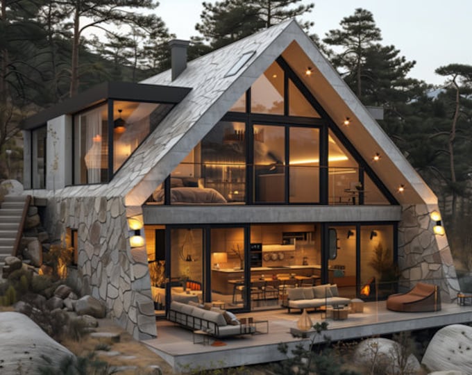 88.Home design inspiration(**No plan**)1 front view image (JPG) and 1 front view animation (MP4) Download for more design inspiration.