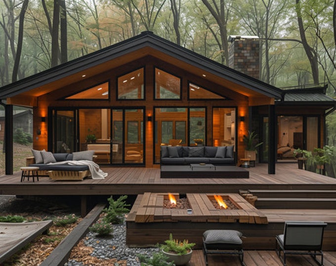 219. Home design inspiration(**No plan**)1 front view image (JPG) and 1 front view animation (MP4) Download for more design inspiration.