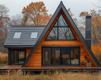 A-Frame House Design Inspiration: Exterior View Image & Animation (Digital Download)