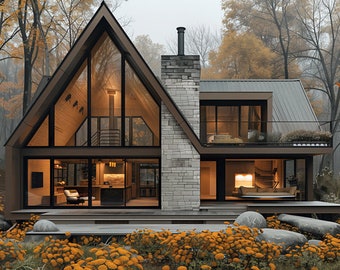 32. Home design inspiration(**No plan**)1 front view image (JPG) and 1 front view animation (MP4) Download for more design inspiration.