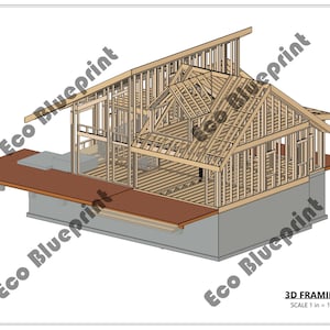 2 Bedroom Cabin House Plans With Basement & Attic (PDF Plan No.108) - Etsy