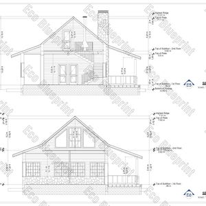 Classic Forest Cabin Floor Plans: 2 Bed, 2 Bath & Full Kitchen - Basic ...