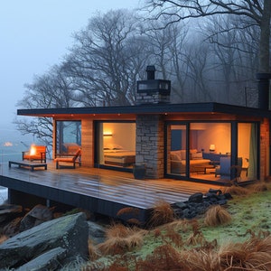 Modernes Cabin Exterieur Design: 4K Video & Bild (Kein Plan)