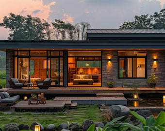 172. Home design inspiration(**No plan**)1 front view image (JPG) and 1 front view animation (MP4) Download for more design inspiration.