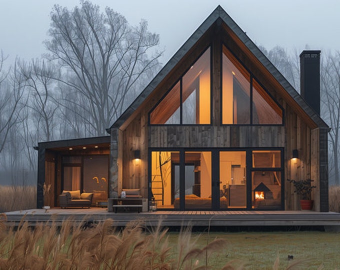 77. Home design inspiration(**No plan**)1 front view image (JPG) and 1 front view animation (MP4) Download for more design inspiration.