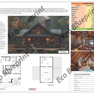 2-story Log House Architectural Plans: 2 Bed, Basement & Attic (PDF ...