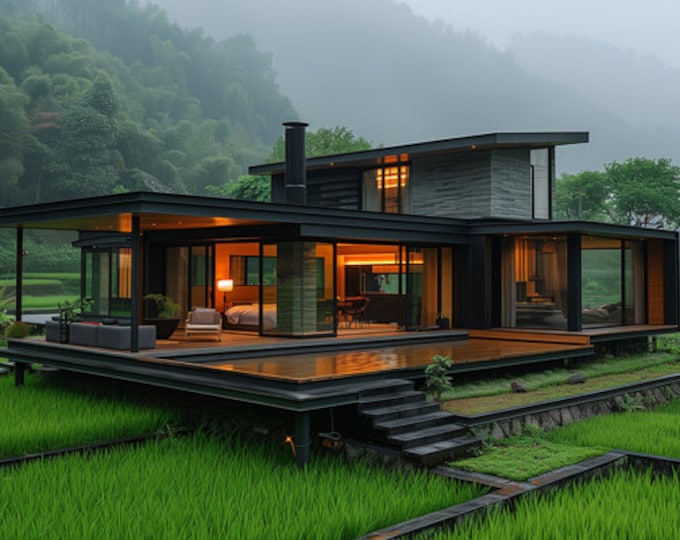 225.Home design inspiration(**No plan**)1 front view image (JPG) and 1 front view animation (MP4) Download for more design inspiration.