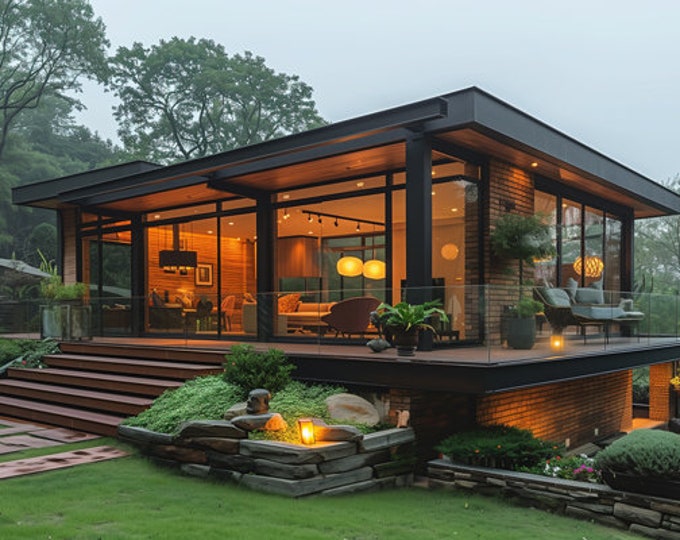 227.Home design inspiration(**No plan**)1 front view image (JPG) and 1 front view animation (MP4) Download for more design inspiration.