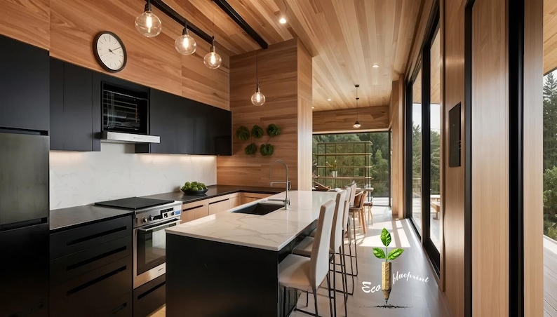 Modern 1-story House Plan: 1 Bed, 2 Bath (PDF Plan No.221) - Etsy