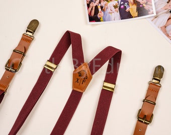 Genuine leather suspenders men brown suspenders Wedding Suspenders Mens Suspenders Groomsmen Suspenders Rustic Suspenders Rustic Wedding