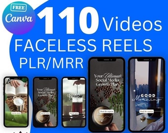 110 PLR MRR Faceless Reels Videos for Digital Marketing with Master Resell Rights, Done For You Faceless Instagram reels, Templates TikTok,