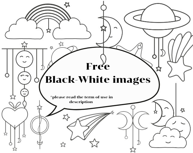 Moon and Stars Clipart, Moon and Star Bundle, Celestail Bundle, Moon ...