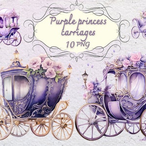 Carruagens de princesa roxa 10 PNG