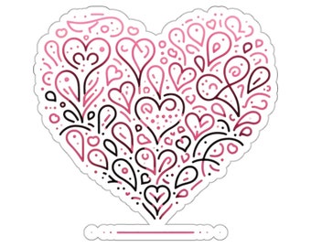 Charming Love Heart Kiss-Cut Sticker for Adorable Decoration