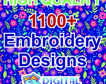 1100+ Ready embroidery files bundle, Embroidery Design package, Embroidery File, Pes, Dst | Design Supported in PE Design 11 & Wilcom