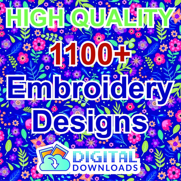 1100+ Ready embroidery files bundle, Embroidery Design package, Embroidery File, Pes, Dst | Design Supported in PE Design 11 & Wilcom