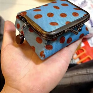 Retro blue mini carry on wallet, jewelry bag