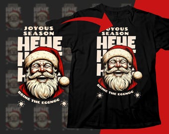 Impresión digital de alegre Papá Noel navideño, decoración festiva para las fiestas, arte imprimible de Feliz Navidad, descarga de ilustraciones de Papá Noel