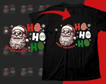 Impresión digital navideña de Papá Noel, arte festivo de Ho Ho, imprimible de Feliz Navidad, descarga digital festiva de Papá Noel