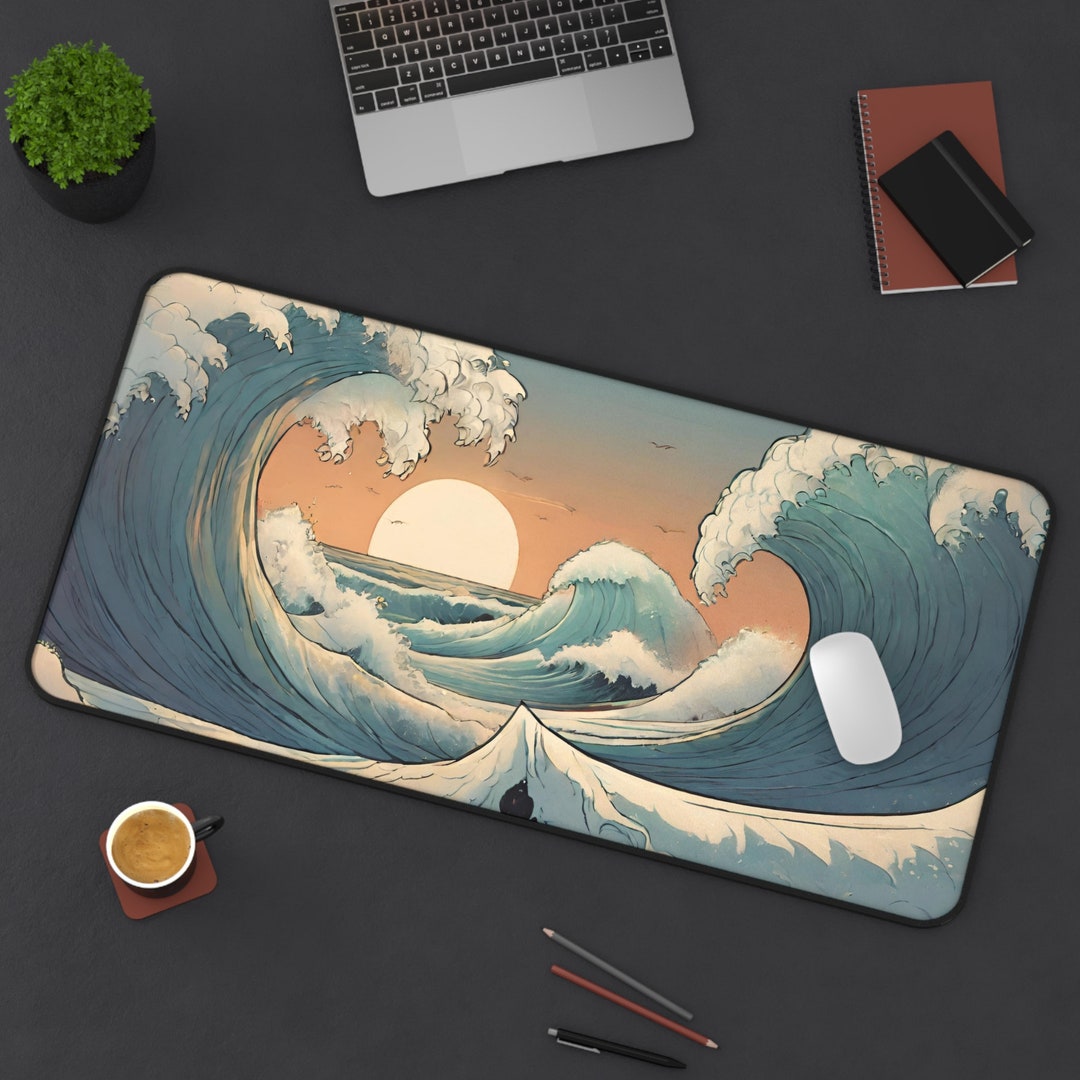 WAVE SAE 2 Desk Mat, for a Beautiful Workplace, Work From Home, Deskmat, 3 Size,premium Desk Mat