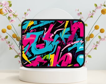 Colorful Graffiti EBook Reader|Tablet|Laptop Sleeve, Mac Book Air Laptop Bag, Laptop Sleeve Case, I Pad Case, Kindle Sleeve, Tablet Sleeve