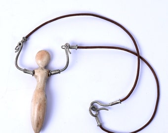 Female Form Handmade Pendant in bone and sterling silver