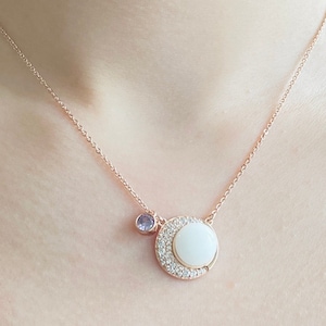 Breastmilk Jewelry Gift|Moon Necklace DIY Kit|Rose Gold|Keepsake|Gift for breastfeeding|self love|wife|mother|Valentine’s day|w birthstone