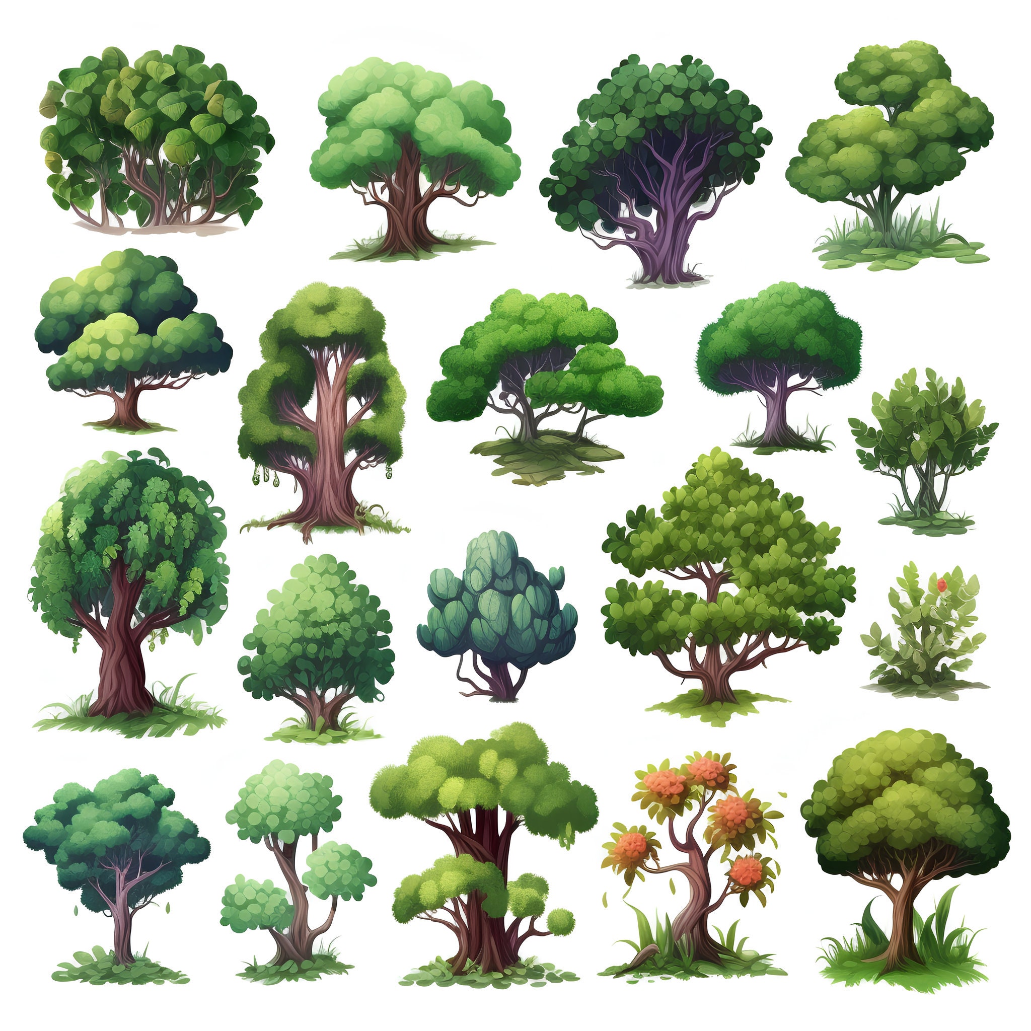 Clipart Tree Set - Etsy