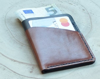 Card Holder/Slim Leather Wallet/Leather Card Sleeve/Leather Billfold/Hand-stitched Wallet/Gift for him/Gift for her/Birthday/Gift/Present