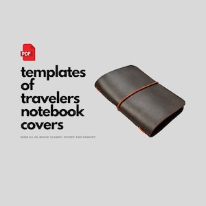 PDF templates of Travelers Notebook covers, Midori style cover PDF patterns, Templates for DIY leathercraft