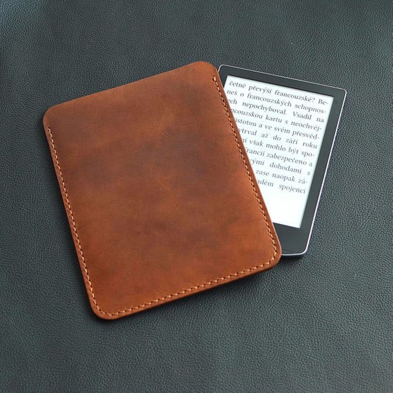 Cognac Leather E-reader or Tablet case/Any Size Up To 10"/Pocketbook/Kobo/Amazon Kindle/ Free Personalization/Brthday or Christmas Gift