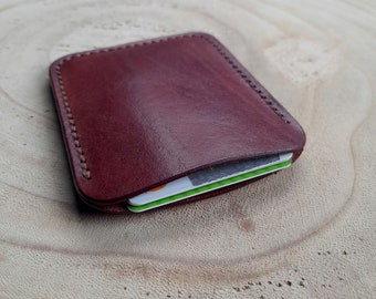 Slim Card wallet/Leather Card Sleeve/Leather Card Holder/Hand-stitched Leather/Birthday gif/Gift for him/Gift for her